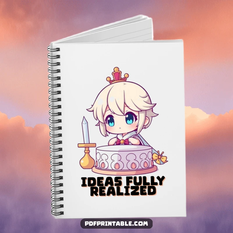 Funny Notebook: Character looking at a finished creation with immense pride, symbolizing accomplishment and self-satisfaction, ideal for journaling, a funny gift.