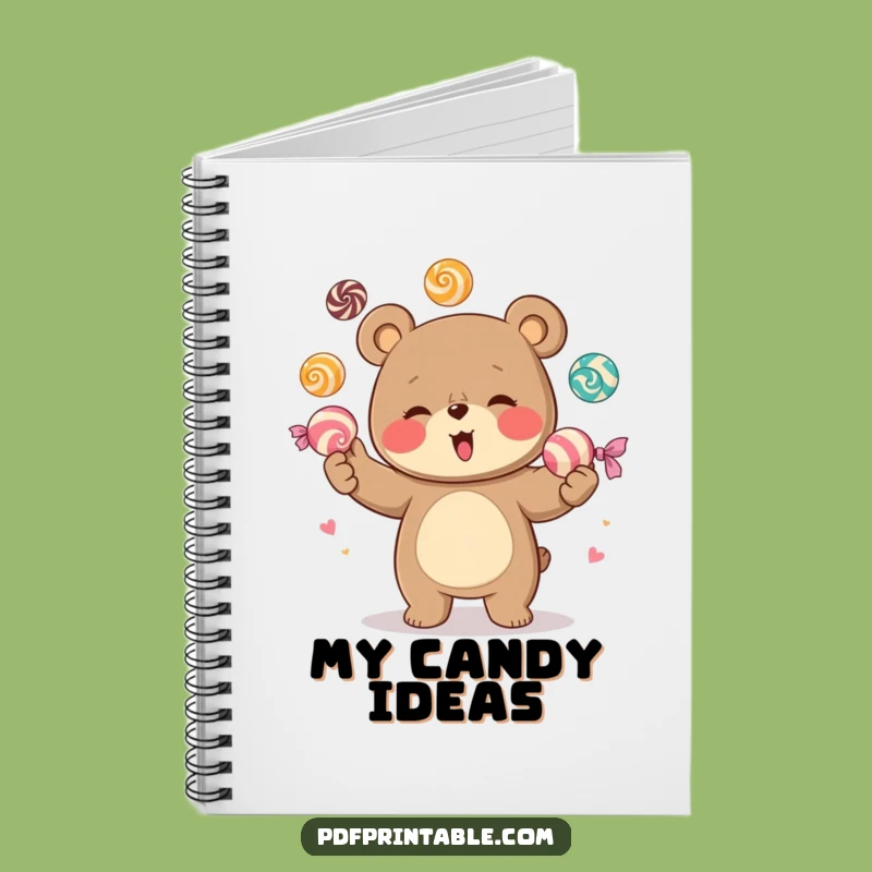 Funny Giggling Bear Candy Juggling Notebook - Jot Down Sweet Ideas