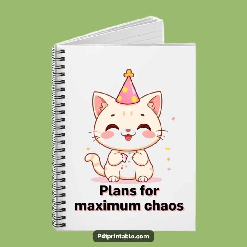 Funny Party Cat Journal - Hilarious planner and perfect funny gift for party planners.