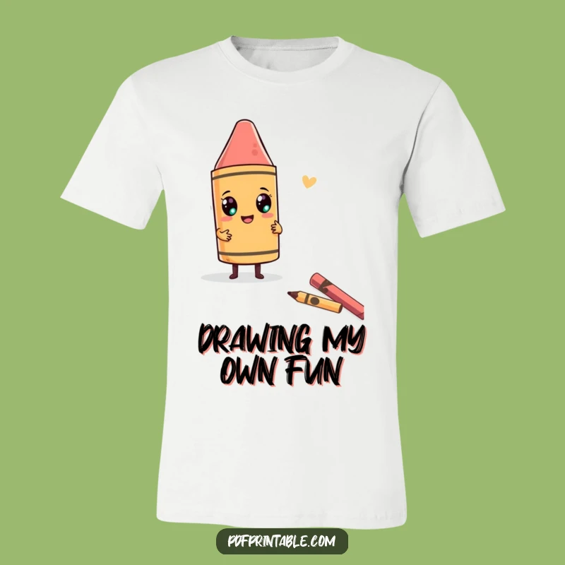 Funny Giant Crayon T-Shirt: Character drawing funny shape, a hilarious gift for artists.