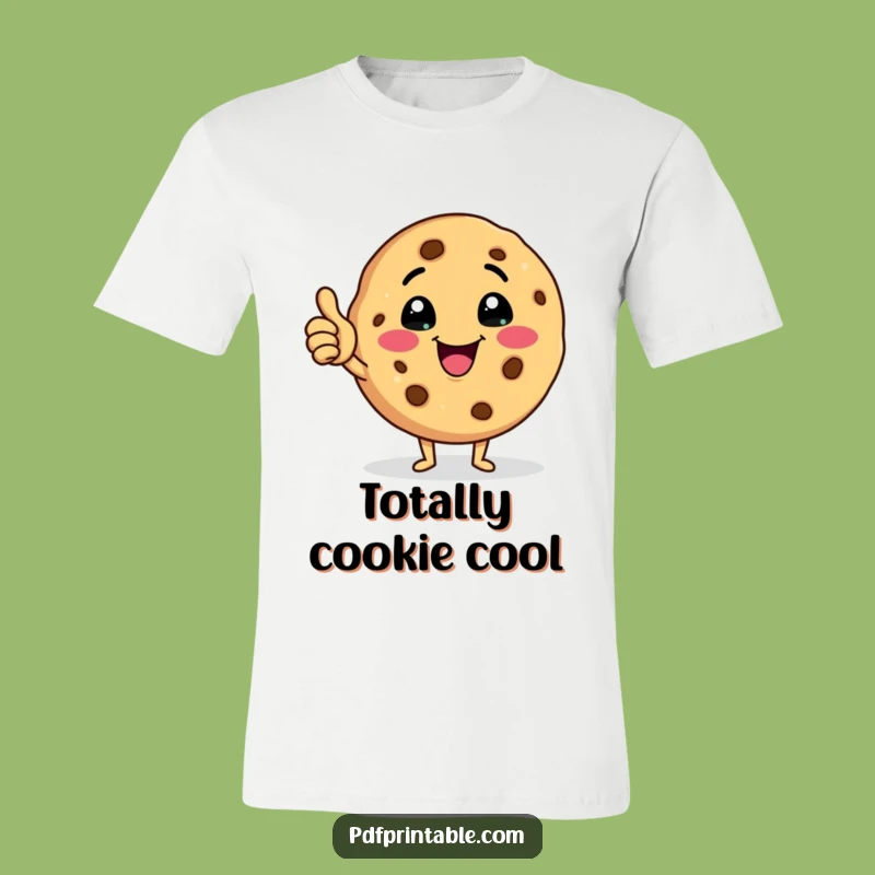 Funny Cookie Character T-Shirt: Winking and Thumbs Up for a Casual Laugh