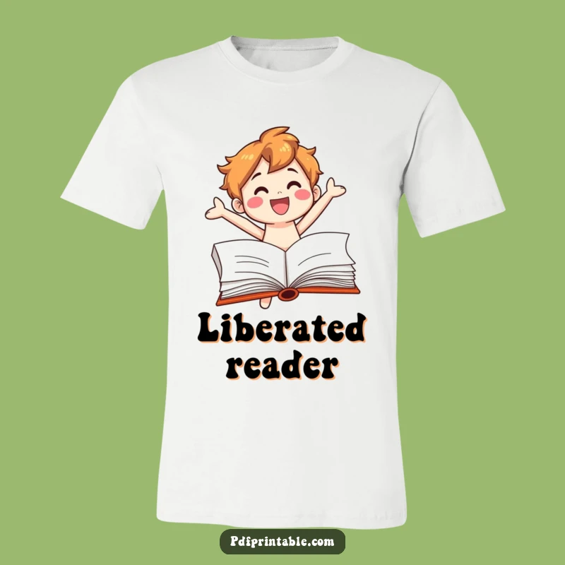 Funny Jumping Book Character T-Shirt: Celebrate Reading with Humor - Ideal Gift