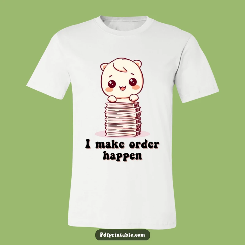 Funny Kawaii Organizer T-Shirt: Show Your Love for Neatness with this Happy Stamper Tee