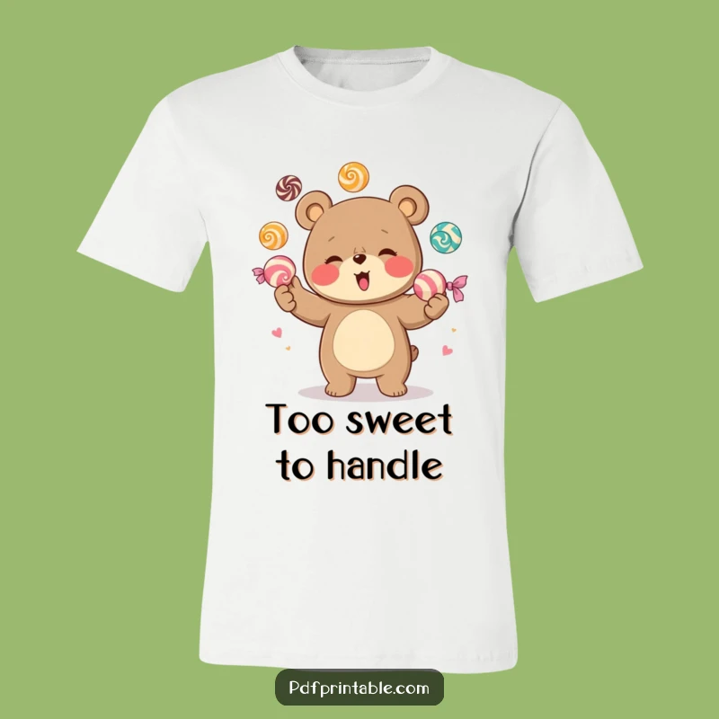 Funny Giggling Bear Candy Juggling T-Shirt - Hilarious Sweetness Apparel