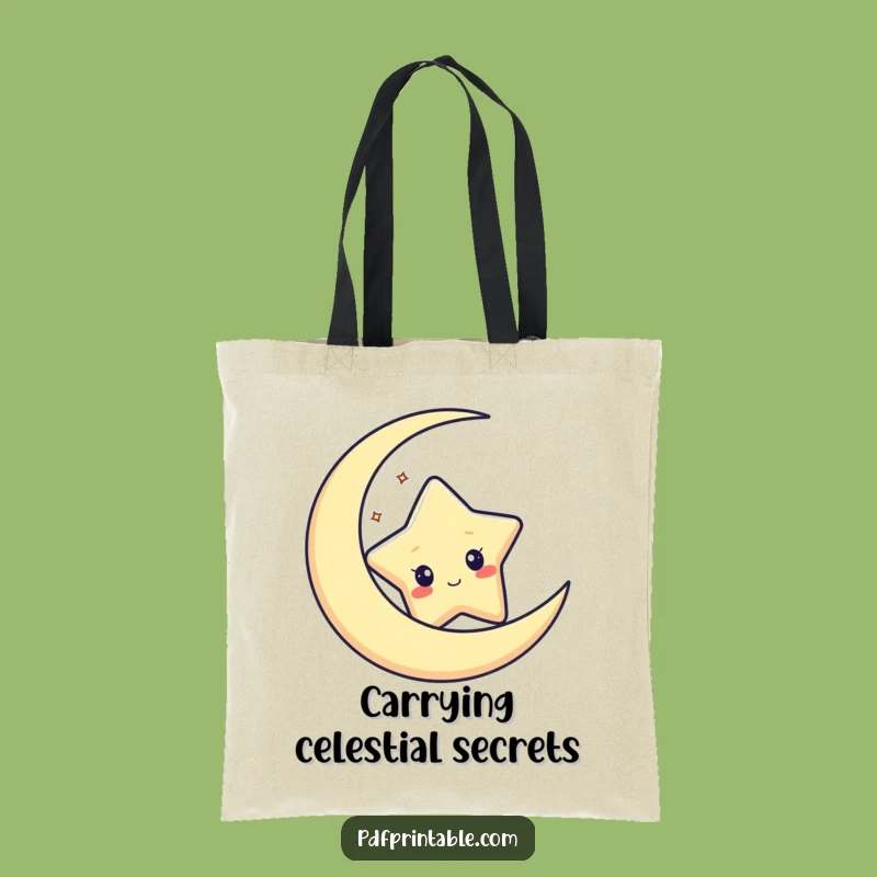 Funny Star Moon Tote Bag: Carry Cosmic Wonder!