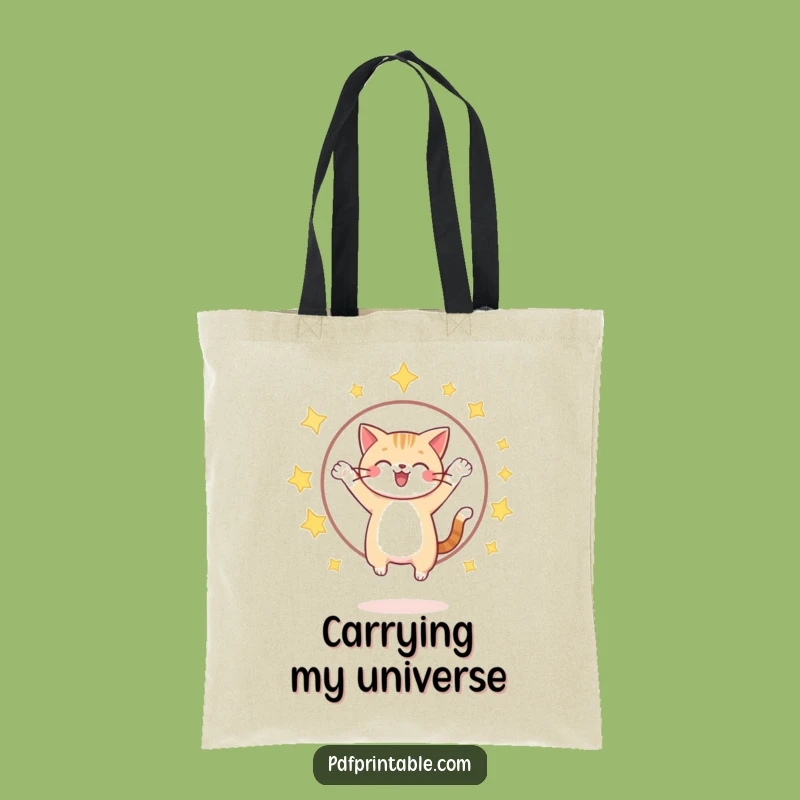 Funny Cat Star Hoop Tote Bag: Carry Your Dreams In Hilarious Style