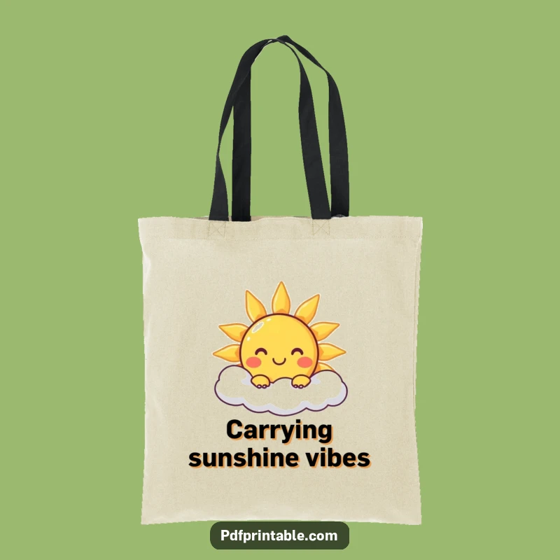 Funny Sun and Cloud Tote Bag: Carry Sunshine and Smiles Everywhere You Go