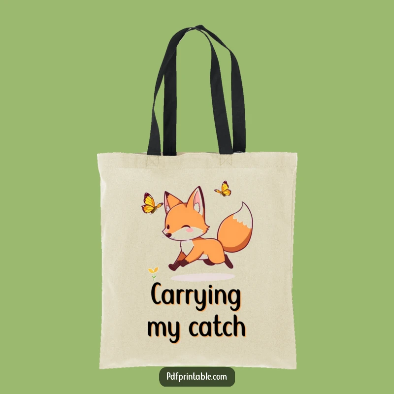 Funny Fox Butterfly Tote Bag: Carry Nature's Whimsy In Hilarious Style