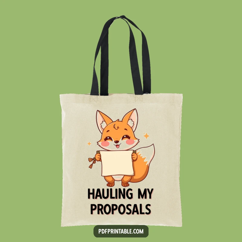 Funny Fox Tote Bag: Clever Presenter with Scroll, Stylish and Hilarious Funny Gift