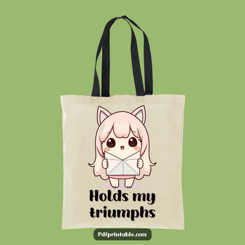 Funny Kawaii Paper Craft Tote Bag for Proud Crafters
