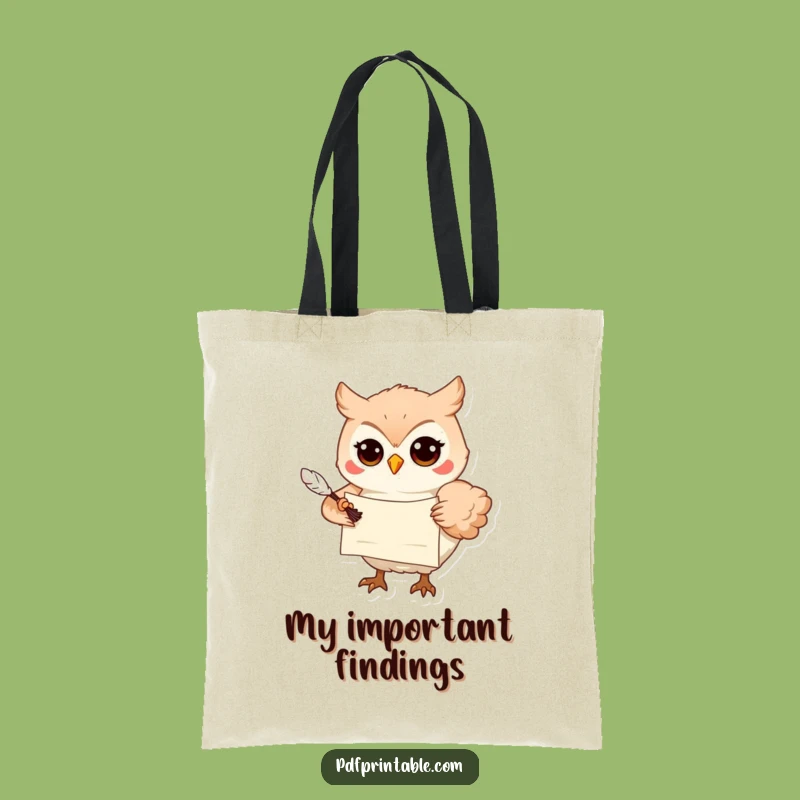 Funny Owl Tote Bag: Wise Messenger with Scroll, Stylish and Hilarious Funny Gift