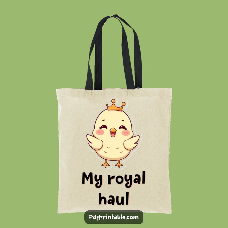 Funny Chick Crown Tote Bag: Carry Your Essentials Like Royalty, a Chic Funny Gift!